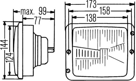 Hella Koplamp Inbouw 12/24V R2,138x124mm Zonder Standlicht | 1AA 004 109-001