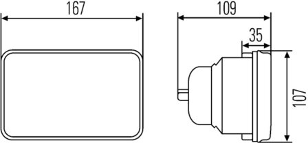 Hella Optiek Universeel H4 12/24V 167x107mm Met Standlicht | 1AB 003 177-071