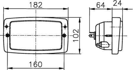 Hella Koplamp Modul 6213 182x102mm H4 | 1AD 996 018-147