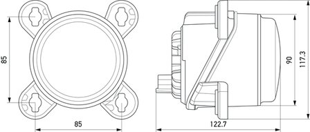 Hella Koplamp led 90mm 9-32V Inbouw Dimlicht | 1B0 015 050-101