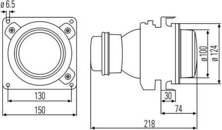 Hella Koplamp DE xenon &Oslash;90mm gewelfd glas 24V | 1BL 007 834-037