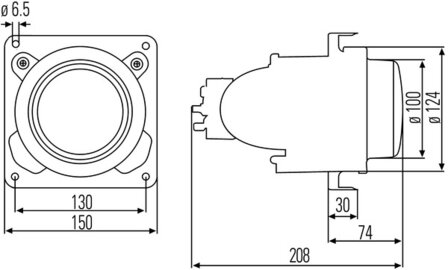 Hella Koplamp DE H1 &Oslash;90mm vlak glas | 1BL 007 834-047