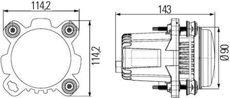 Hella Koplamp Dimlicht &Oslash;90mm led 9-33V FEP-stekker | 1BL 012 488-001