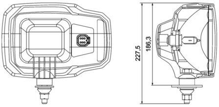 Hella Koplamp C310 H4 12V staande montage Links | 1EA 328 450-417