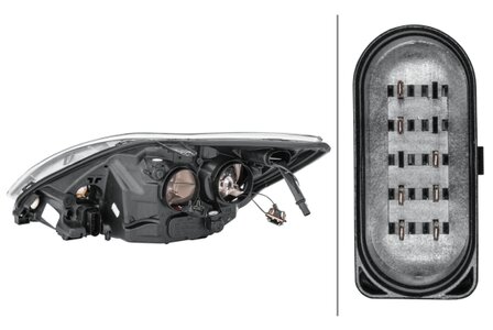 Hella Koplamp Ford Focus II 08- Rechts H1/H7 titan | 1EE 354 257-041