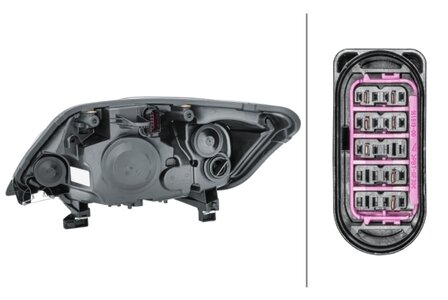 Hella Koplamp Ford Kuga 03/08- Rechts Met Gloeilampen H7/H1 | 1EJ 009 696-721