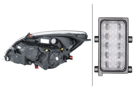 Hella Koplamp Opel Meriva B 06/10- Rechts H7/H1 | 1EJ 354 676-021