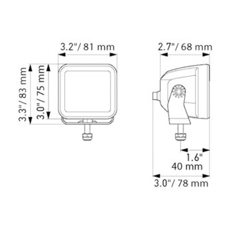 Hella LED Spotlight 12/24V Cube 3.2&quot; |1FA 358 176-861