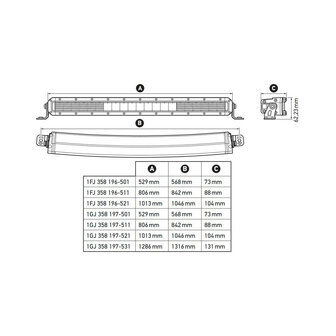 Hella Black Magic Curved LED Lightbar 50&quot; 127CM | 1GJ 358 197-531