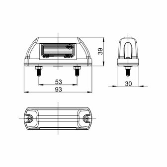 Horpol LED License Plate Light 12-24V Black LTD 702