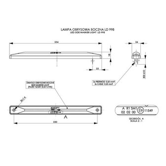 Horpol LED Type Marker Light Orange Extra Long LD-998