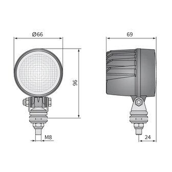 LED Work Light Round 800LM + Deutsch-DT