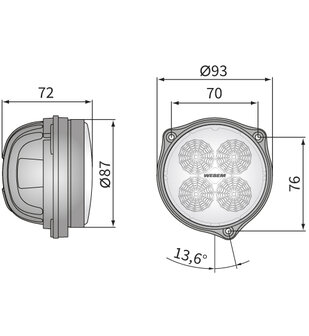 LED Work Light Flood 1500LM + Deutsch-DT