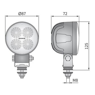 LED Work Light Flood 1500LM + Deutsch-DT