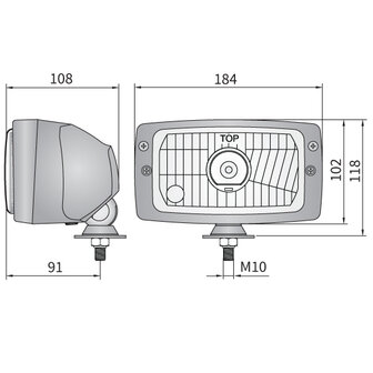 Headlamp, H4, 184x102x108, IP55