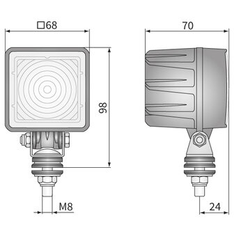 Wesem LED Work Light 800LM Square + Deutsch-DT