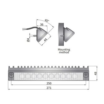 LED Worklight CRP1 Rectangle 1400LM + Cable