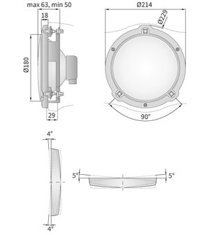 Rally Lamp Fog Lamp With Frame &Oslash;180mm + Xenon Bulb