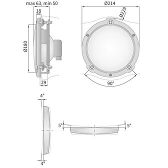 Rally Lamp Driving light With Frame &Oslash;180mm + Xenon Bulb