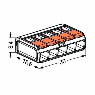 Wago 221-415 Connection Clamp 5-way 25 Pieces