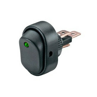 Built-in Rocker Switch Oval 24V 15A Green