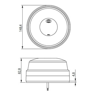 Led Beacon Orange Flat Base Orange