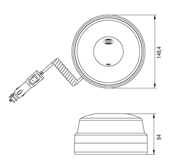 Led Beacon With Magnetic Base Red