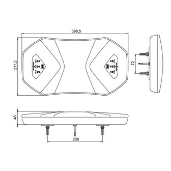 LED Light Bar Magnet Red