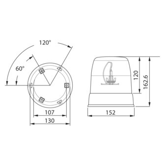 Rotating Beacon Flat Base Surface Mounting