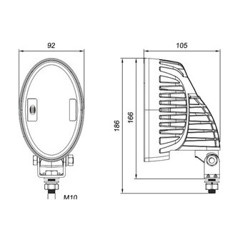 Dasteri LED Work Lamp Oval 4000LM Rotatable | Cable