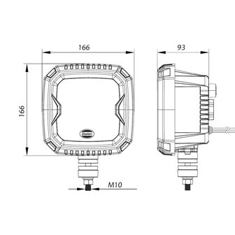 Dasteri LED Headlamp Square Mount Low &amp; High Beam