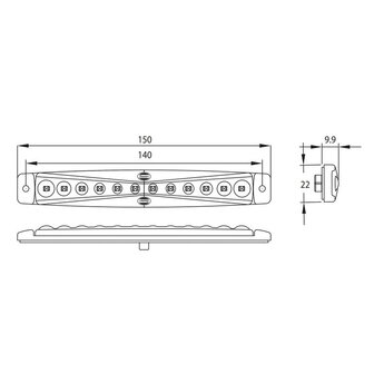 LED Front Marker Lamp Tall 24V