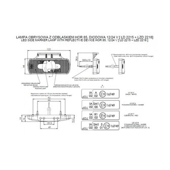 Horpol LED Front Marker White 12-24V LD 2215