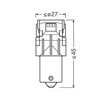 Osram P21W LED Retrofit Orange 12V BA15s 2 Pieces