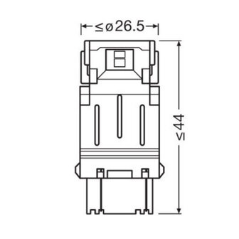 Osram P27/7W LED Retrofit Orange 12V W2.5x16q 2 Pieces