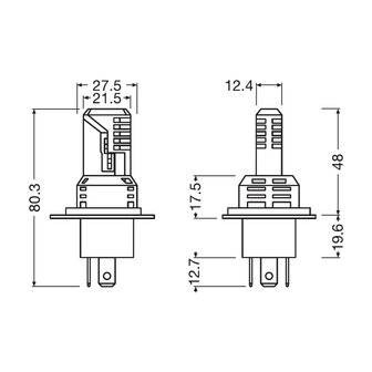 Osram H4/H19 HL Easy LED Headlight 19W P43t/PU43t-3-1 12V