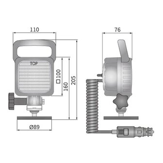 LED Work Light 2500LM Flood With Magnetic Holder and 8m Spiral Cable