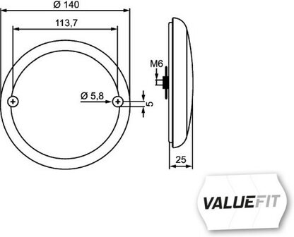 Hella Reverse Lamp LED 10-30V &Oslash;140mm | 2ZR 357 026-041