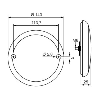 Hella LED Taillight 12/24V &Oslash;140mm| 2SD 357 026-001