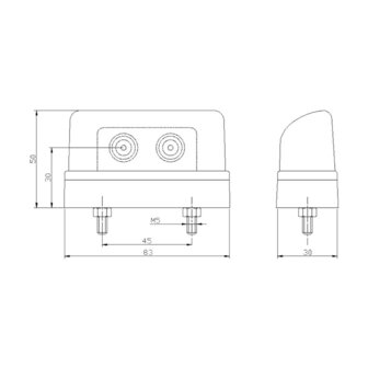 Fristom FT-016/1 LED License Plate Light 12-24V 2 Pieces