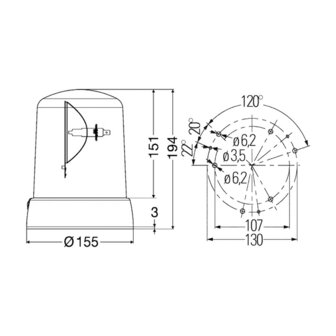 Hella Halogen Beacon Orange KL7000 24V | 2RL 008 061-111