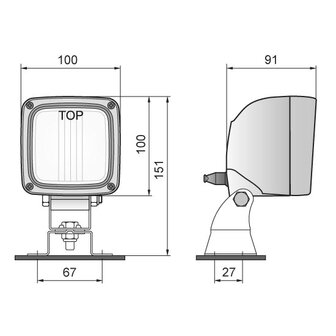 Halogen Work light LKR5-FF + AMP-Faston