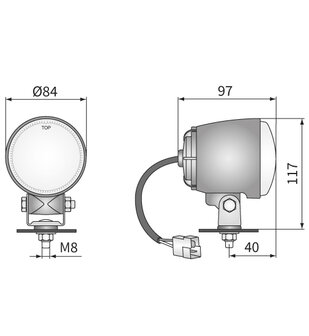 Work Lamp Halogen Round H3