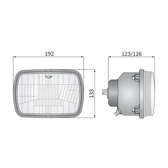 Wesem H4 Headlamp Built-in 192x133mm Fiat 126p