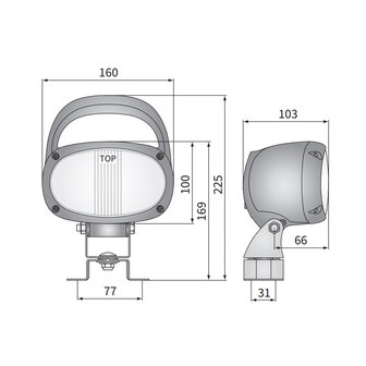 Work Light Halogen Oval H3