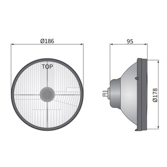 Headlight VW Transporter Tuning, Lampenglas: &Oslash;182mm