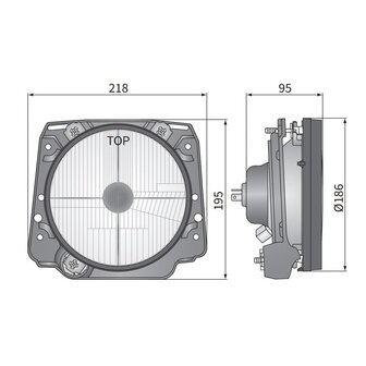 Headlight VW Golf II, Lampenglas: &Oslash;186mm