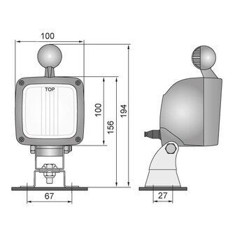 Halogen Work light LKR5-FF + AMP-Faston