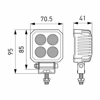 Hella 24W LED Work Light TS1700 3m Cable | 1GA 357 110-012