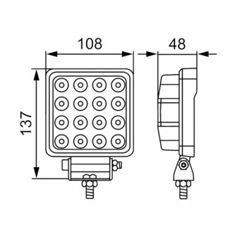 Hella S2500 LED Work Light 12/24V 2500LM 80CM Cable | 1GA 357 106-022